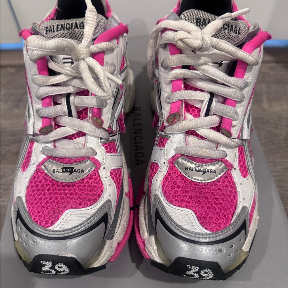 Balenciaga Fluorescent Pink and Gray Runners